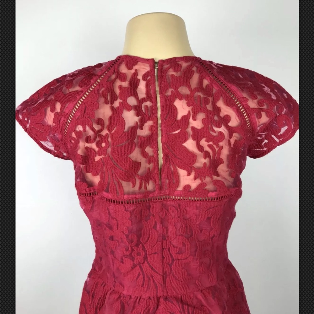 Dolce Vita Dress Red Sheer Lace Sweet Heart Sz 1 - Picture 6 of 7